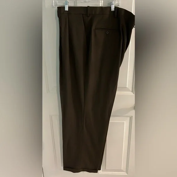 Chocolate brown dress slacks. 48wX32L - Picture 6 of 7